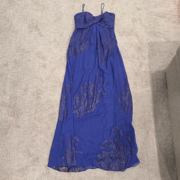 Jupe Asymétrique Nicole Miller - Bleu, Taille 6, En Mélange Soie, Doublée, Pour Soirée Ou événement